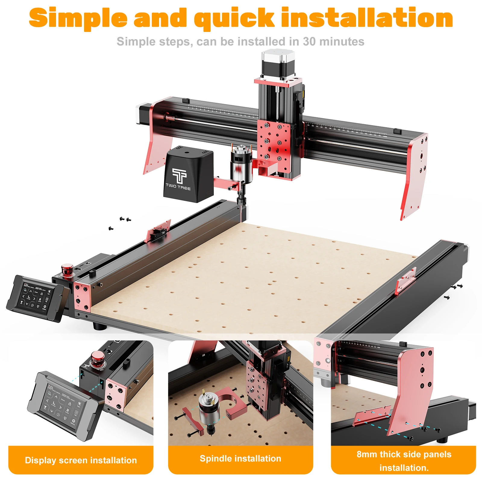 TWOTREES TTC450 PRO CNC Router Machine 4 axis for wood acrylic 95
