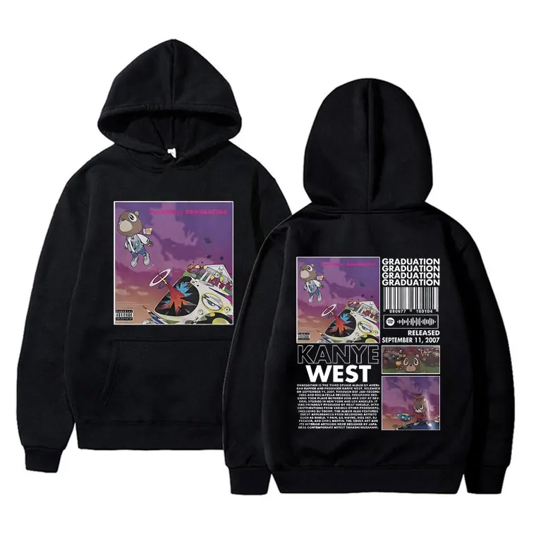 

Rapper Kanye West Graduation Printed Hoodie Male Cool Streetwear Men Hop Casual Sweatshirt Male Tops Oversized Men's Hoodies