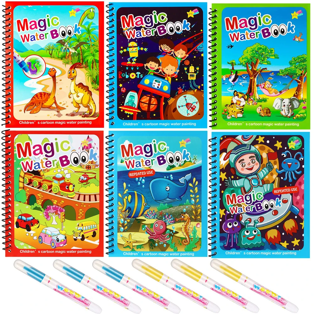 1pcs Magical Book Water Drawing Montessori Toys Reusable Coloring Book Magic Water Drawing Sensory Early Education Toys