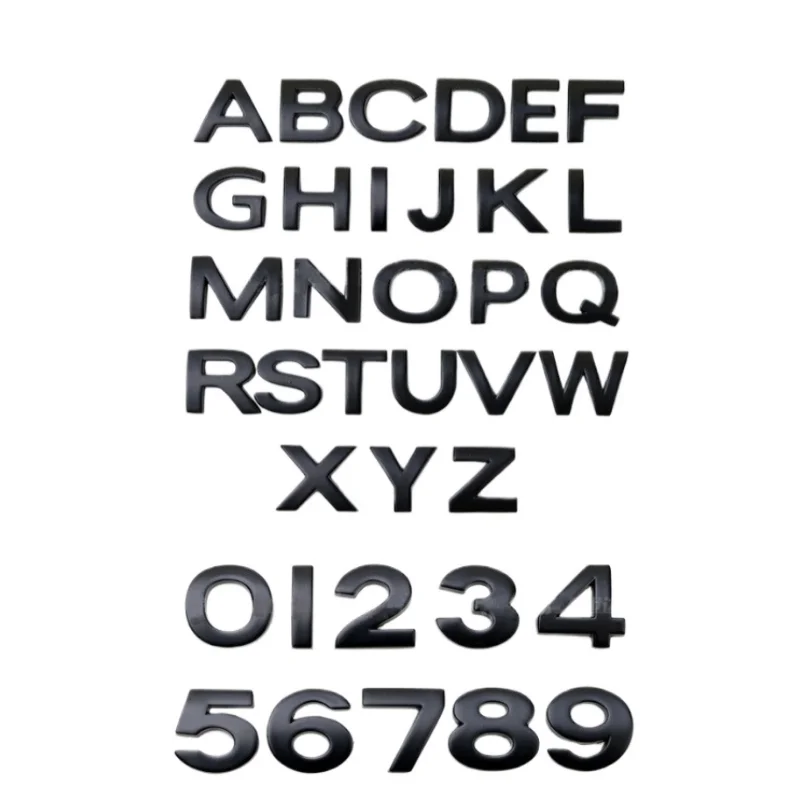 Car Sticker 3D Auto Metal Letter Emblem DIY Digital Alphabet 1PC 25mm Accessory