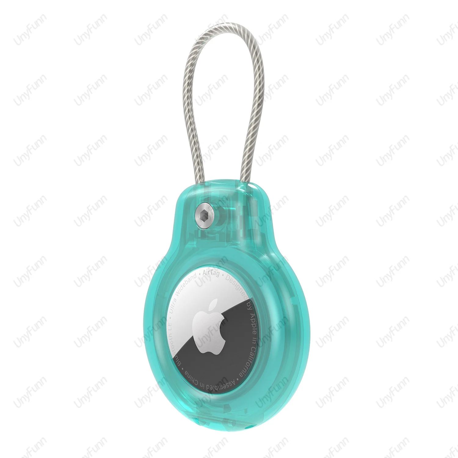 Secure AirTag Holder with Wire Cable for Keys, Pets, and Luggage