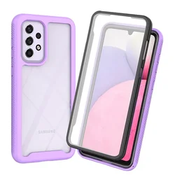 Durable Protective Phone Case with PET Front Film Cover - Samsung A17 5G (4G) (Purple)