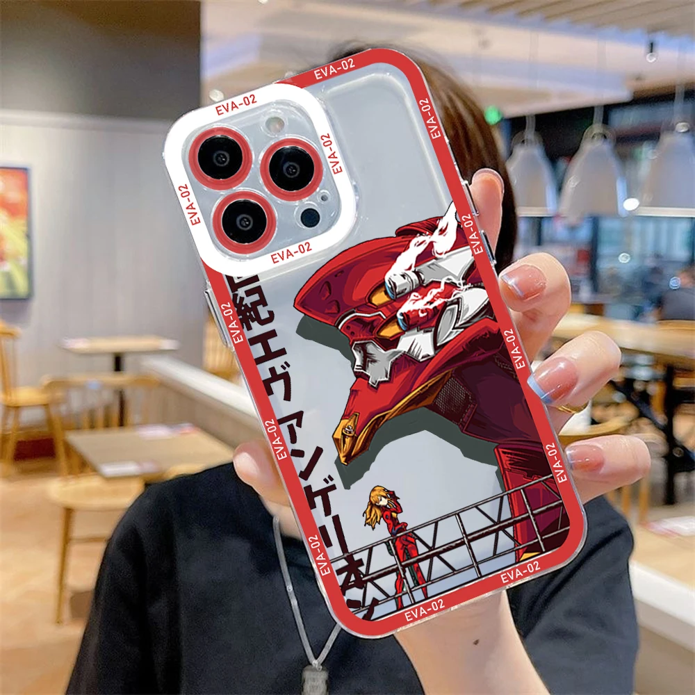 thumbnail image 1 of Funda de teléfono de Anime para EVANGELIONs, carcasa transparente para iPhone 16, 15, 14, 13, 12, 11, Mini Pro Max, X, XR, XSMax, 7, 8 Plus, SE20, 1 of 5
