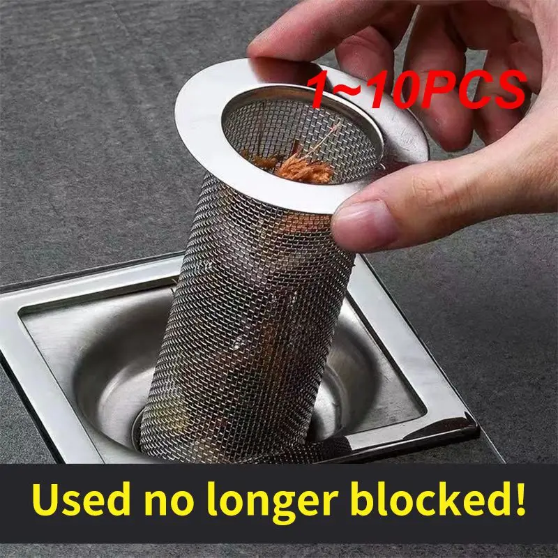 

1~10PCS Stainless Steel Floor Drain Filter Mesh Kitchen Sink Anti-clog Filter Bathroom Hair Catcher Durable Shower Leak Net