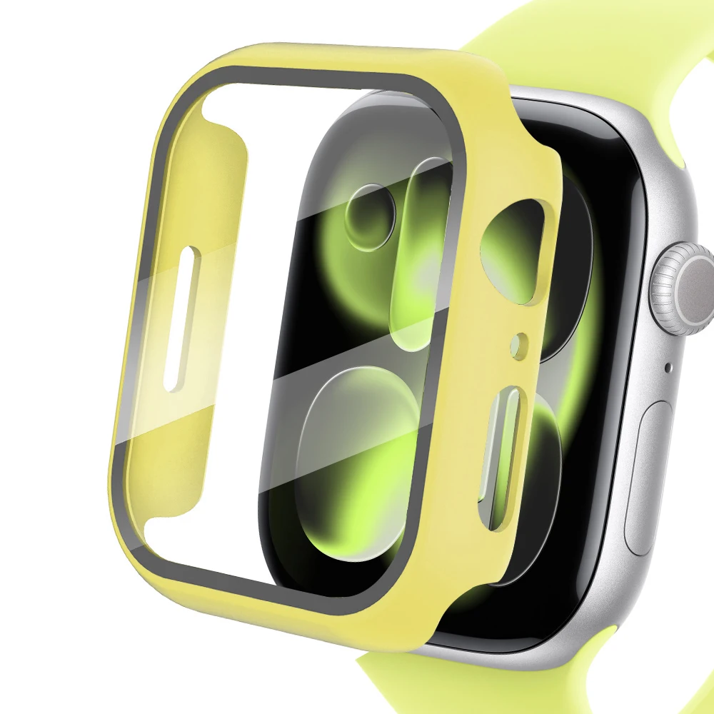 Enhanced Apple Watch Protective Case with Tempered Glass Screen Cover