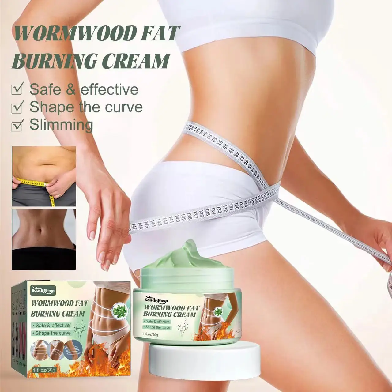 Wormwood Slimming Cream Massage Tummy Tuck lazy body Shape Moisturizing and firming body skin massage cream_voghion.com