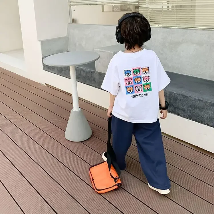Children's Spring and Autumn Fashion Pants for Boys Korean Brand Sports Pants Drawstring Leggings Casual
