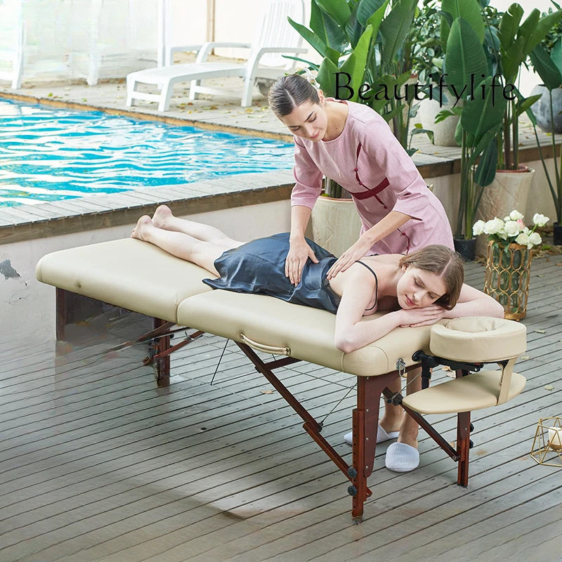 

Folding Massage Facial Bed High-End Spa Club Portable Massage Physiotherapy Bed