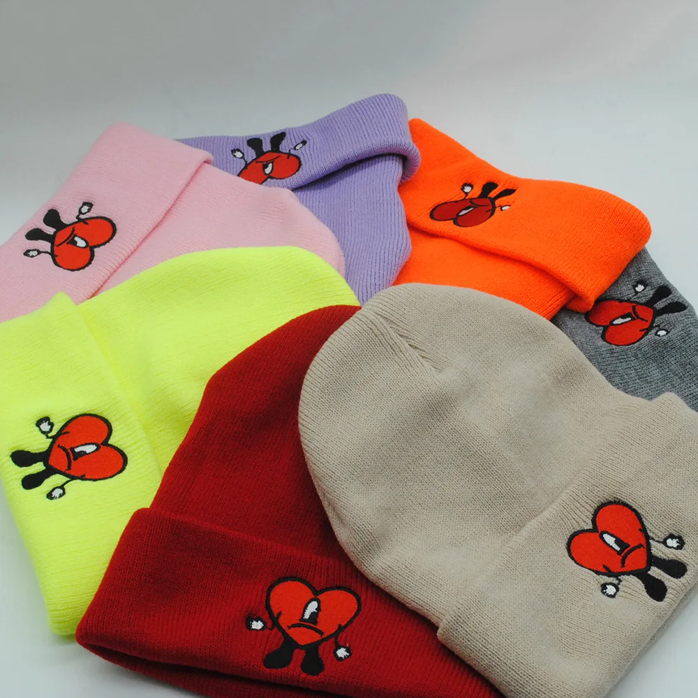 Anime Bad Bunny Warm Hat Cosplay Women's Versatile Knitting Embroidery Cap Personality Trend Outdoor Hat