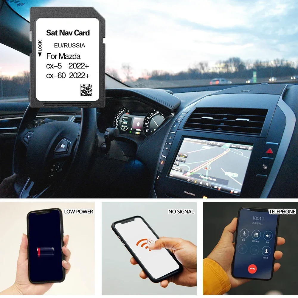 추적 GPS Syaterm SAT 탐색 메모리 SD 카드, 마쓰다 CX-60 2022 + 커버, Finland, 터키, 영국