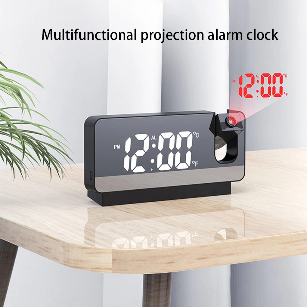 Reloj despertador Digital LED para mesa, relojes electrónicos de escritorio, despertador USB, Radio FM, proyector de tiempo, medidor de temperatura y humedad