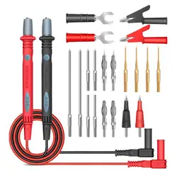 Ensemble de câbles multimètre 20a, 22 pièces, broche d'aiguille de Test de sonde multimètre en laiton Silicone, fournitures de testeur de Circuit de batterie 