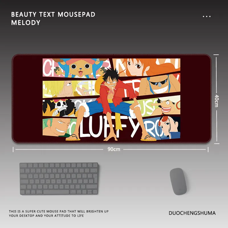 프리미엄 원피스 가죽 마우스 패드 대형 루피 로로노아 조로 보이 애니메이션 E-스포츠 게임 사무실 컴퓨터 키보드 테이블 매트