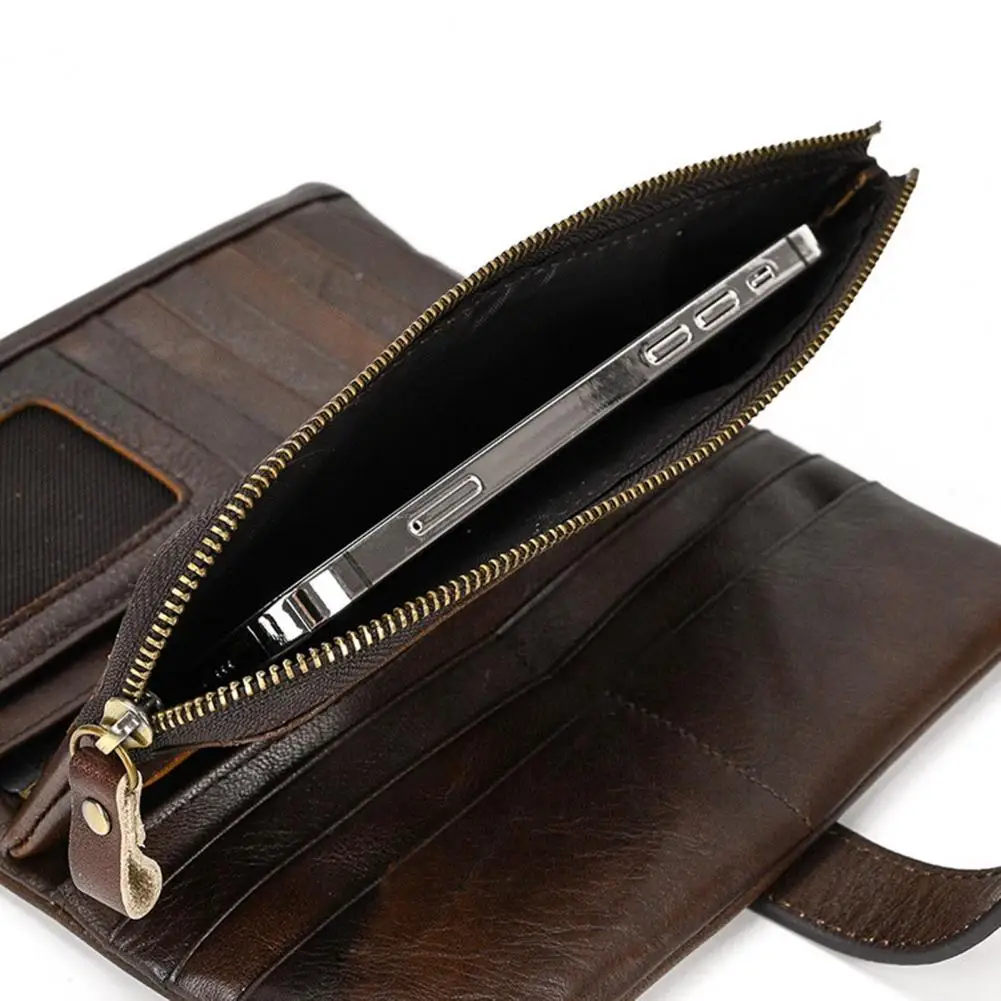 Secure Snap Closure Wallet Retro Father's Wallet with Rfid Waterproof Organizer Multiple Card Slots for Men Faux