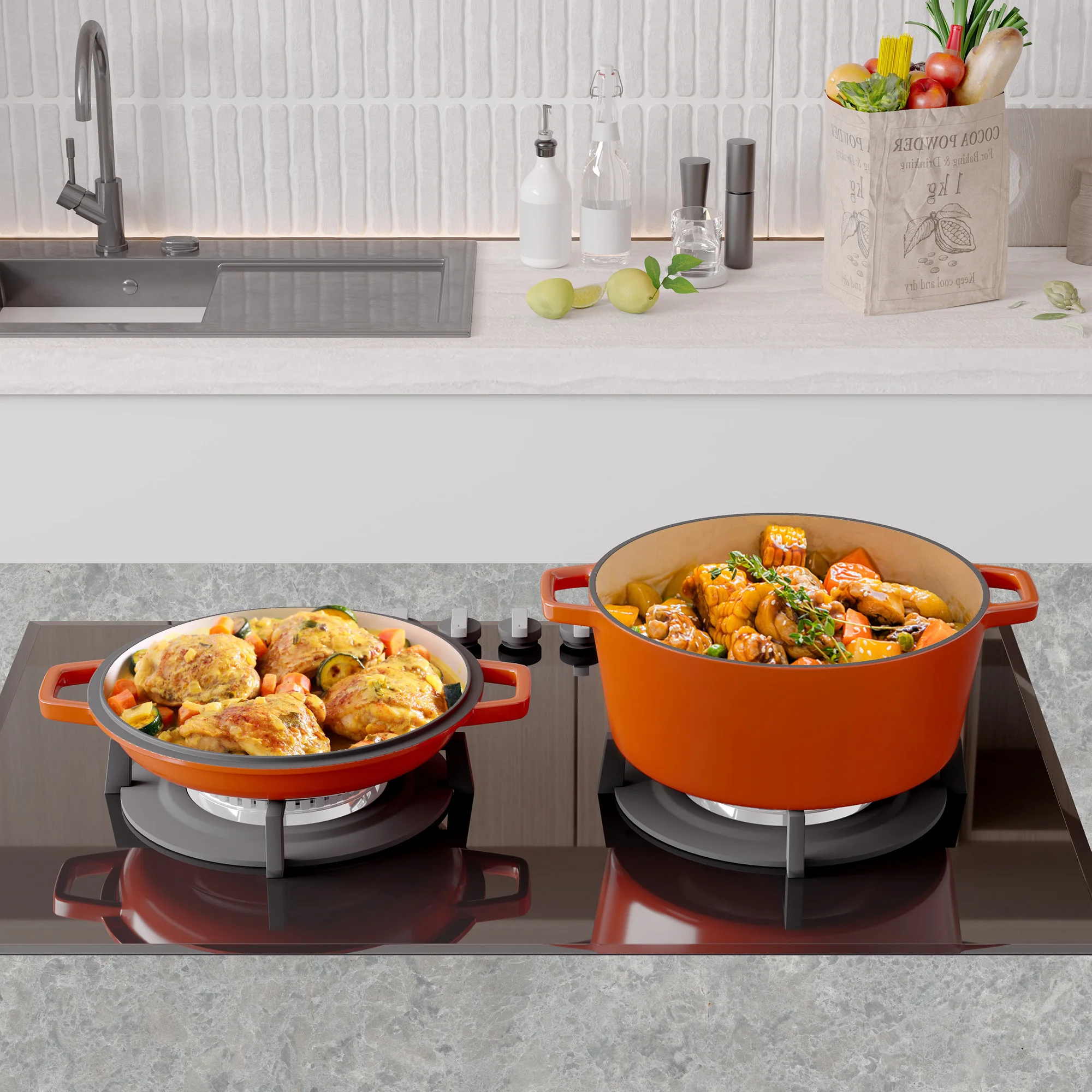 2-in-1 Enameled Dutch Oven 6