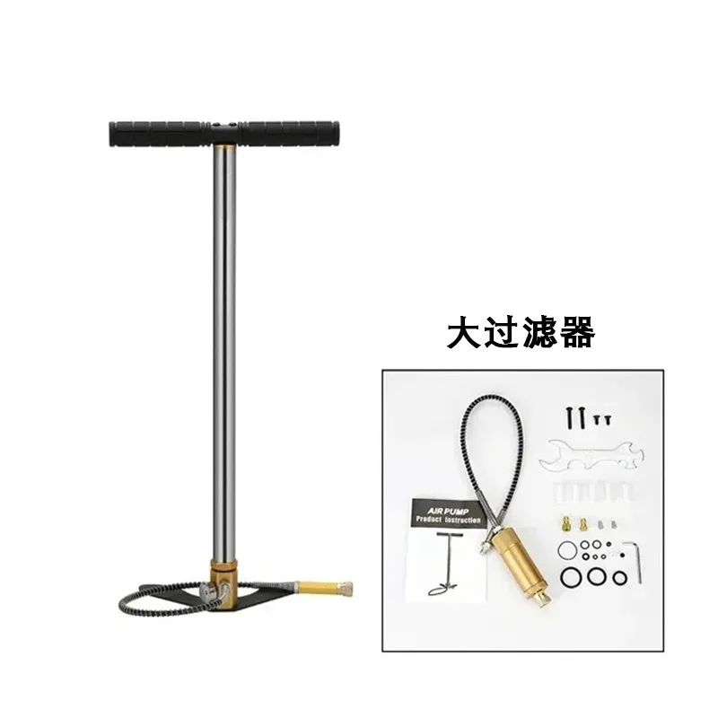 300bar 4500psi 3단계 고압 핸드 펌프 PCP 펌프 자전거 타이어 공기 주입용 에어 펌프