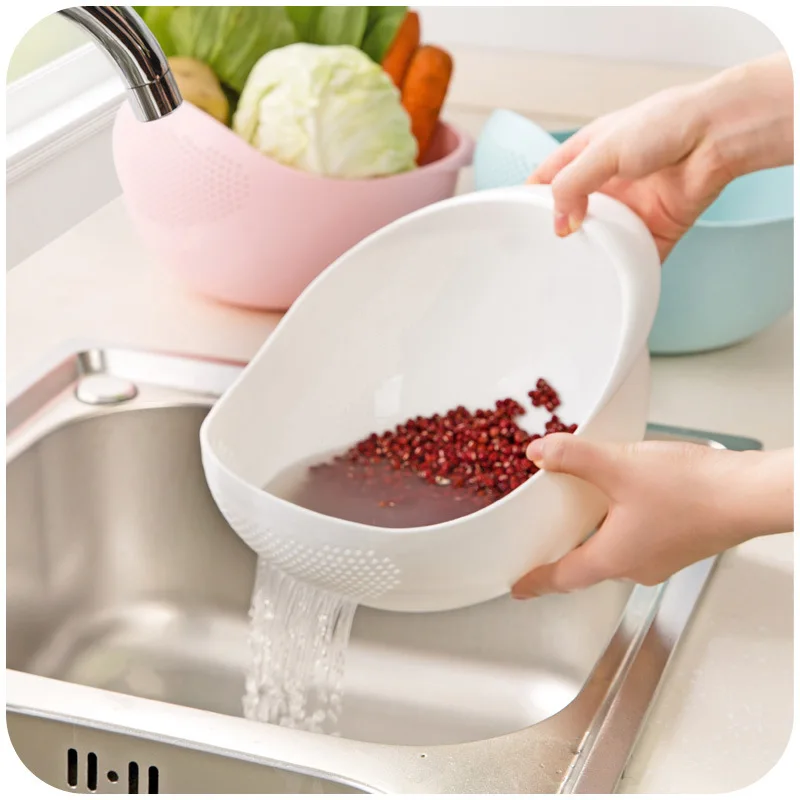 Kitchen Rice Washing Basket With Thickening Strainer And Creative