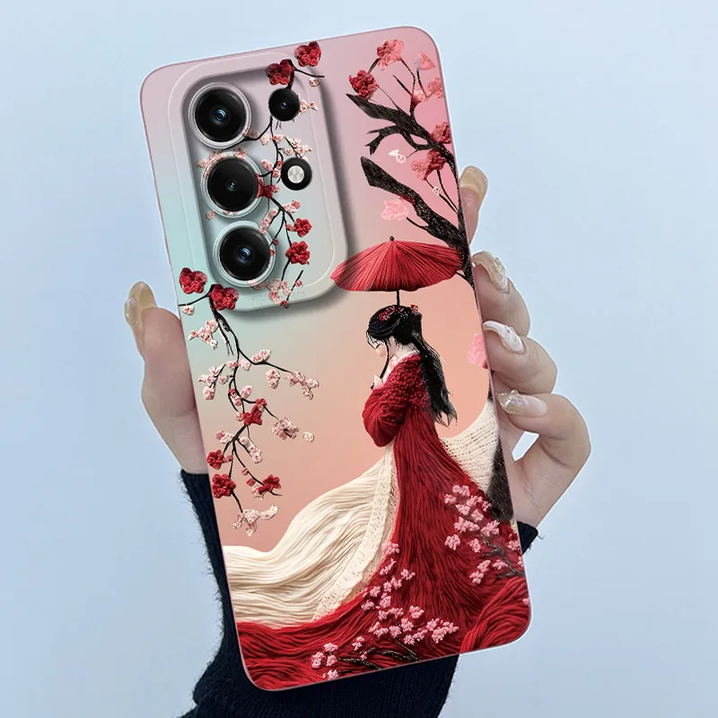 Simplicity Oil Painting Floral Silicone Soft Shockproof Back Cover