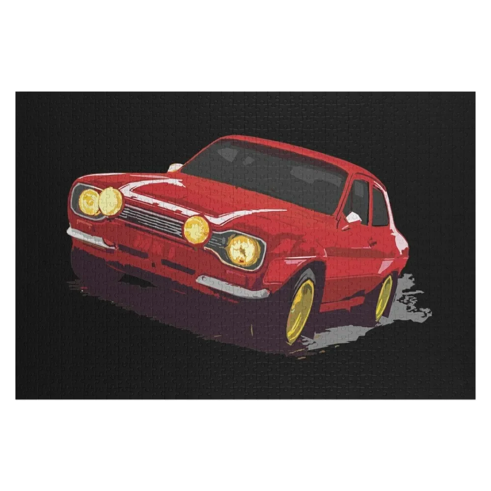 MK1 Escort RS Rally Graphic - red Jigsaw Puzzle Custom Wooden Name Personalized Gift Married Puzzle