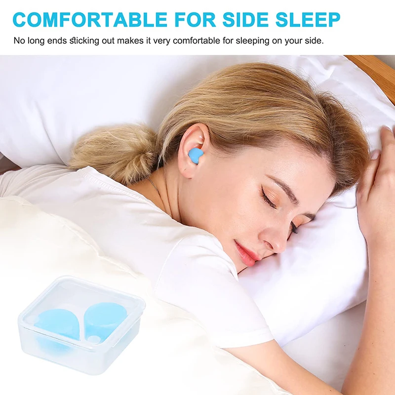 8PCS/20PCS Silicone Ear Plugs Noise Reduction Sleep Anti Canceling Sound Insulation Sleeping Protection Reusable Earplug