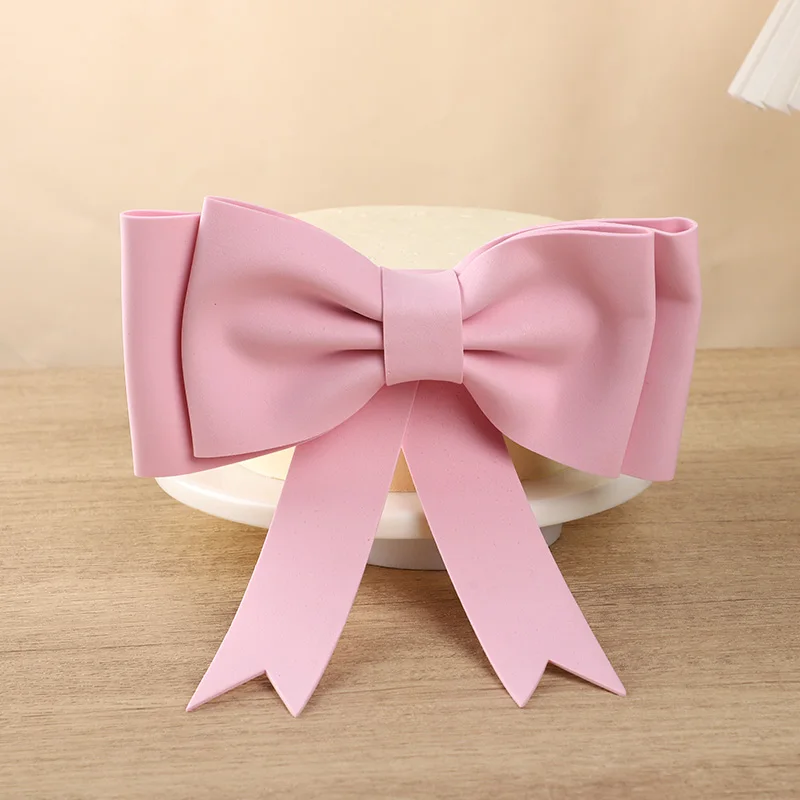 Große Rosa Schleife Kuchendekoration EVA-Schaumstoff Schleifenknoten Kuchenaufsätze für Kindergeburtstag Mädchen-Party Gastgeschenke Hochzeit Babyparty Kuchendeko – Detail 6