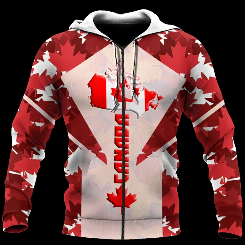 thumbnail image 1 of Sudadera con capucha con cremallera y estampado 3D de Maple Leaf Generation para hombre y mujer, estilo urbano, nueva ropa Y2k, 1 of 4