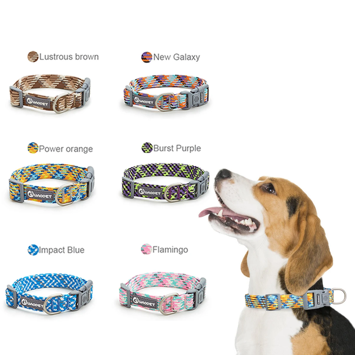 Dog Collar Pet Collar Reflective Collar for Dog and Cat Colorful Adjustable Anti-Lost Collar
