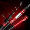 Telescopic Fishing Rod 2.7m Travel Surf Rod Spinning Power 5-300g Throwing Surfcasting Carbon Baitcasting Rod 4