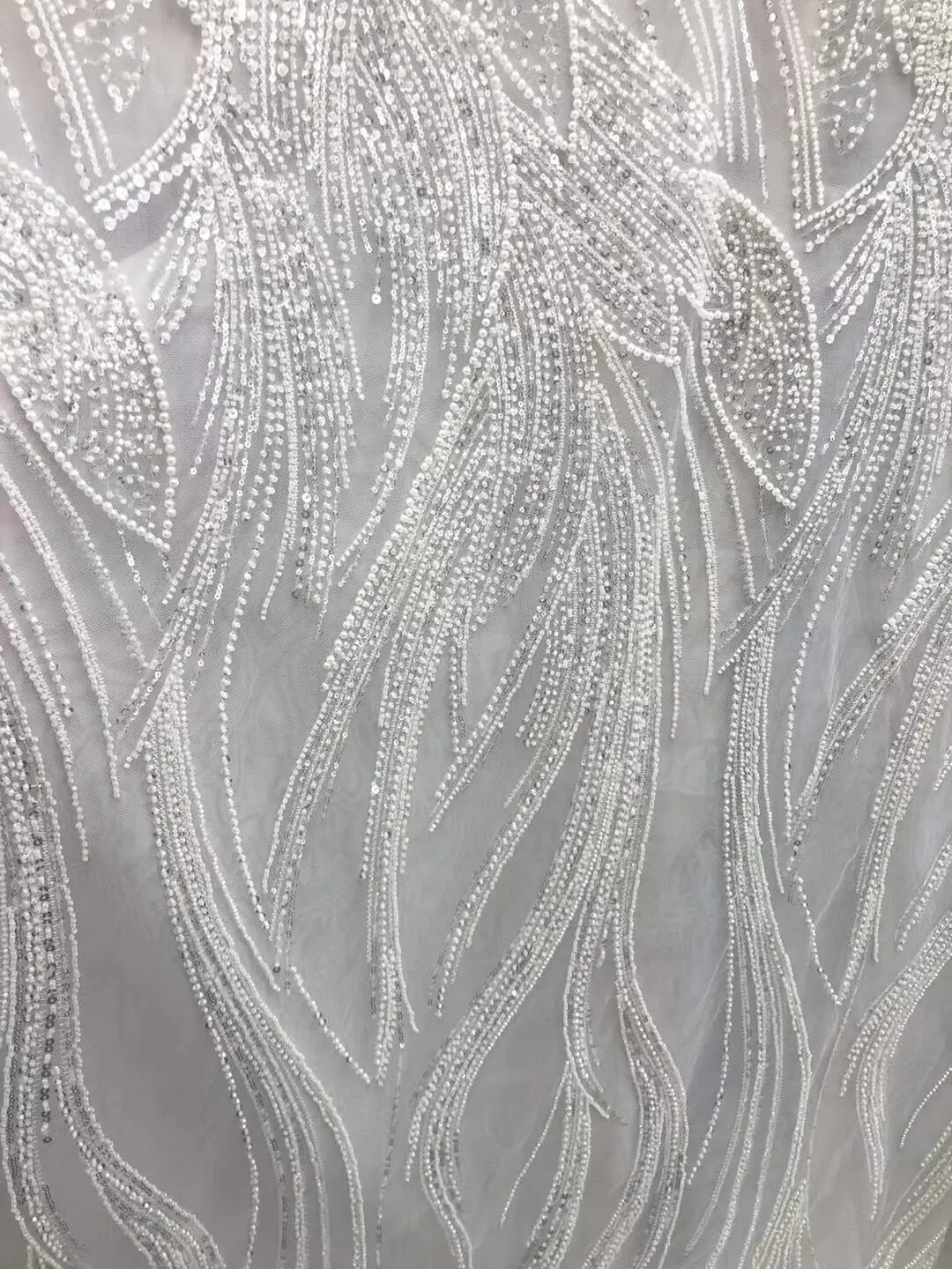 

African Lace beads Fabric SYJ-1302865 High Quality Nigerian French luxury Sequins Tulle Lace for Wedding Dress