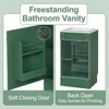 18" Bathroom Vanity With Sink, Vanity Cabinet With Door Shelf And Adjustable Shelf, Green 5