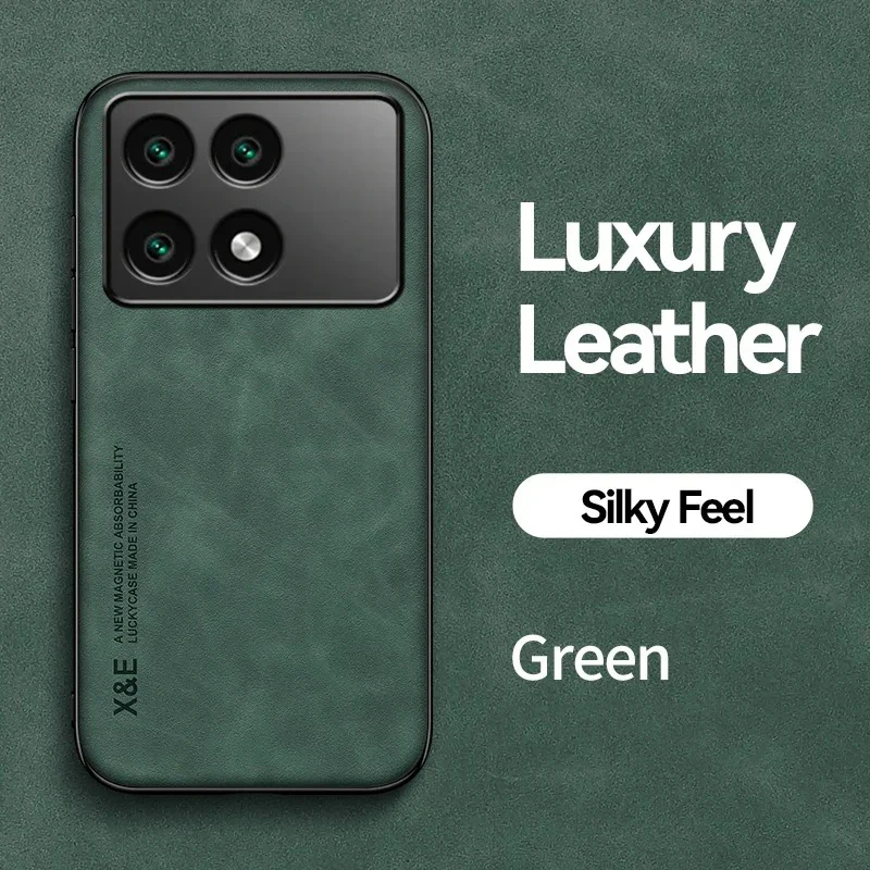thumbnail image 1 of Luxury Sheepskin Magnetic Leather Case For POCO X6 F5 X5 X3 Pro NFC F3 M5 X4 F4 GT Shockproof Cover For POCO M4 X4 Pro 5G F2 Pro, 1 of 5