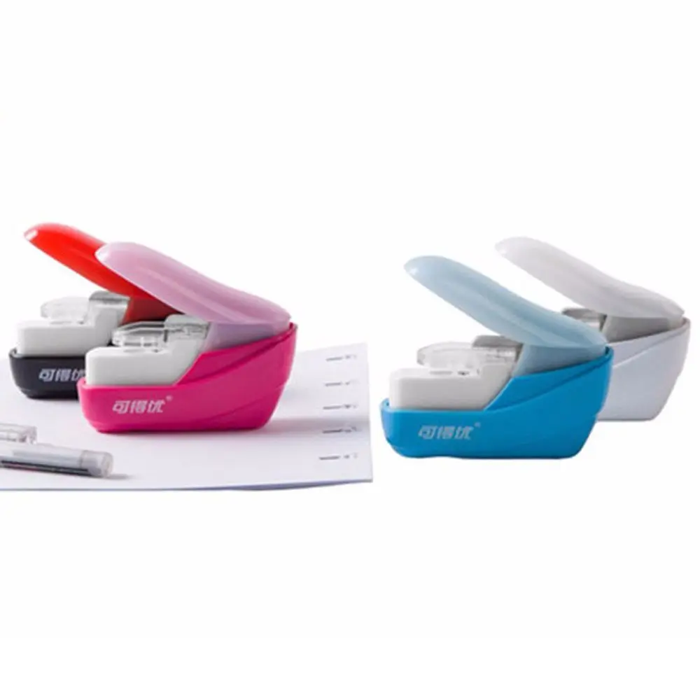 1pc Office Supplies School  Stationery Portable Mini Stapler No Staples Stapleless Stapler Book Paper Stapling