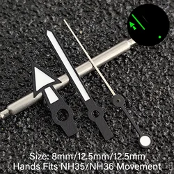 Premium Black Watch Hands with Green Luminous Markers (2 Black)