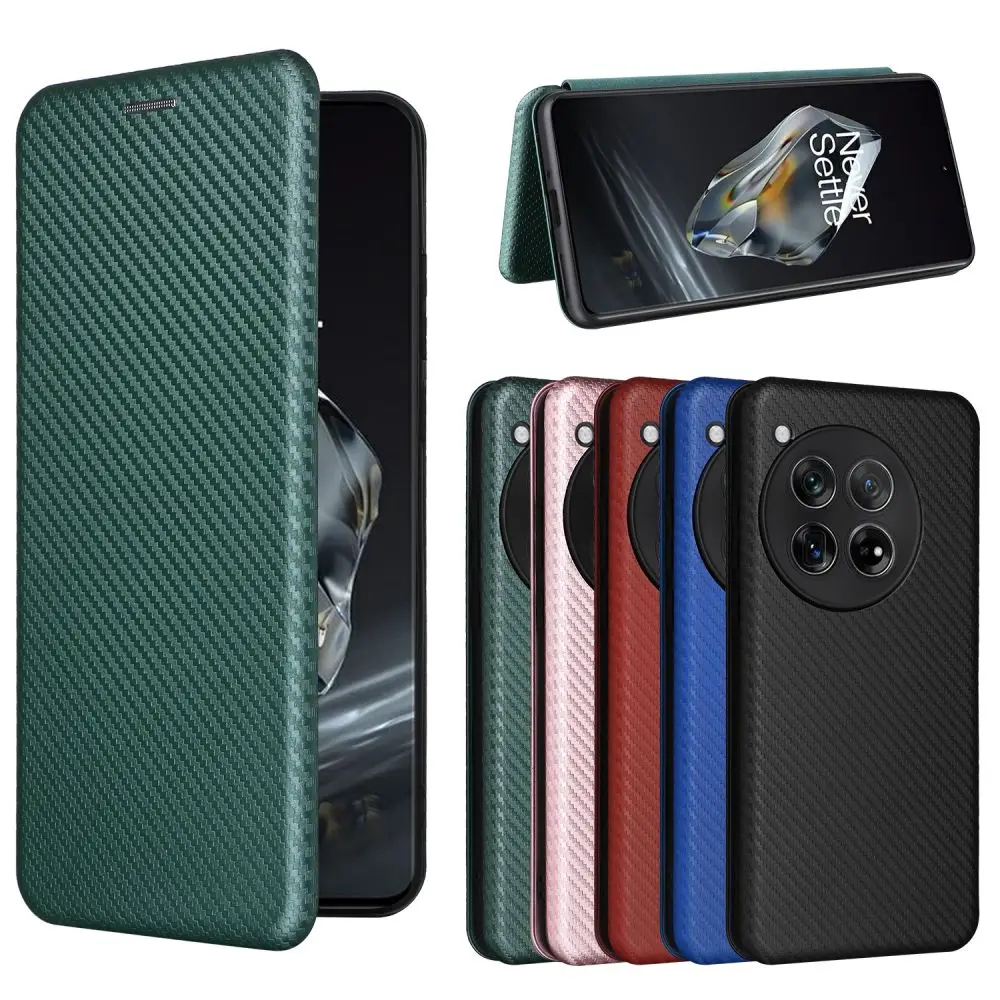 Carbon Fiber Magnetic Leather Flip Cover Case for Oneplus 13 12 12R 11R 10 9 Pro 8T 8 Pro 7T 6T Nord4 Shell Wallet Card Holder 2