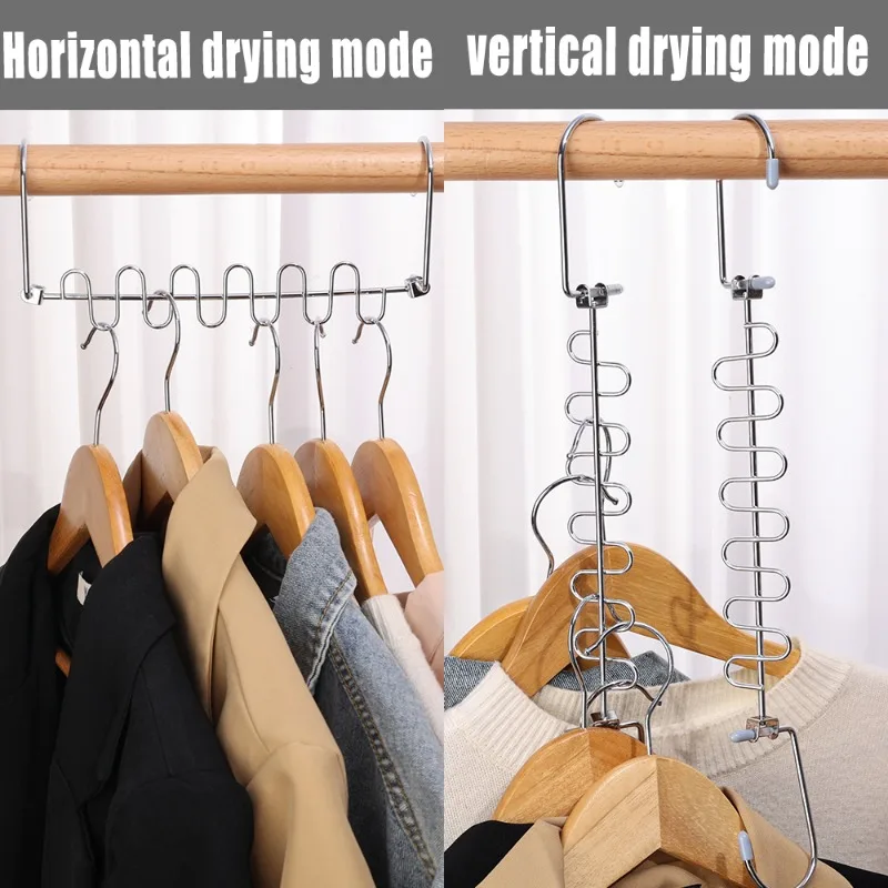 Metal Magic Hangers 12 Slots Cascading Hanger for Clothes Space Saving Closet Wardrobe Scarf Clothing Storage Rack Organization