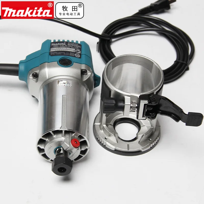 Makita RT0702 Electric Trimmer Router Wood Milling Machine Carpentry Manual Trimming Tools Woodwork Laminate Trimmer Power Tool