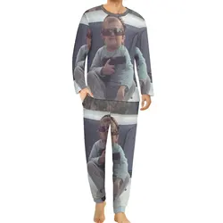 Hasbulla Gangster Pajamas Spring Meme Room Nightwear Men 2 Pieces Graphic Long Sleeve Romantic Oversized Pajama Sets
