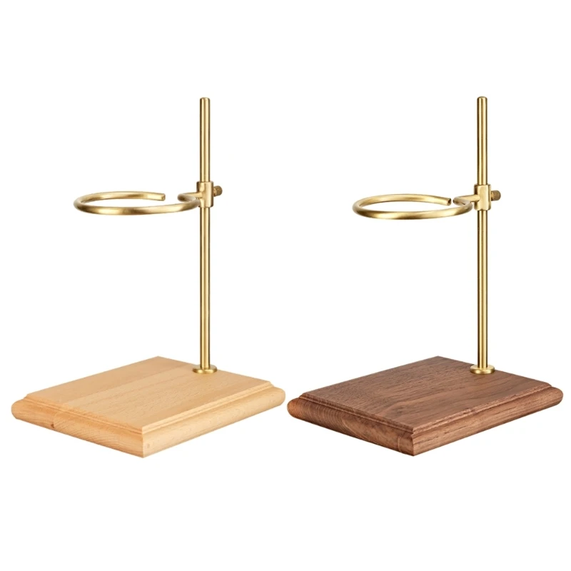 

R2JC Подставка для кофейного фильтра из твердой латуни с деревянной подставкой для хранения кофейного фильтра