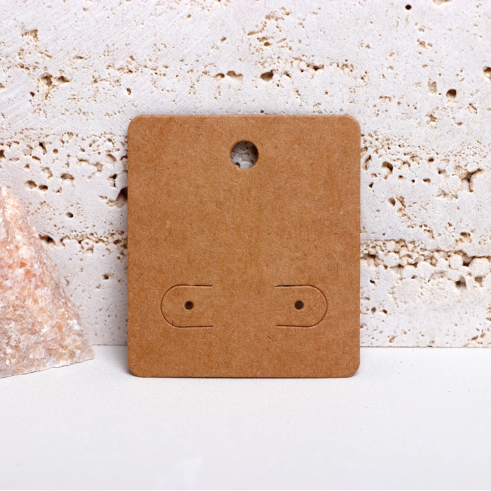50PCS 4.2X4.8CM 화이트 브라운 블랙 빈 교수형 카드 귀걸이 쥬얼리 디스플레이 골 판지 중소 기업 포장 용품