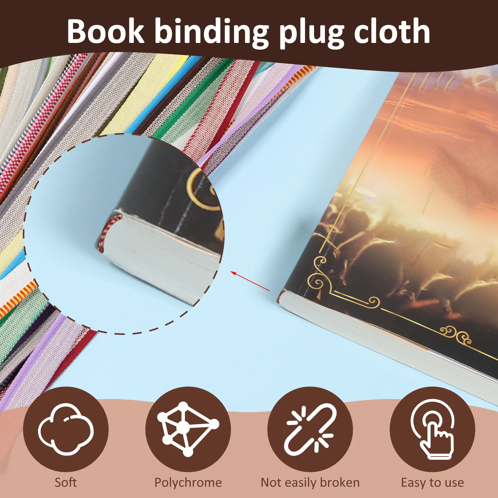 Book Headband Binding Kit 24 Color 11.8 Inch Book Binding Headbands Endbands for Different Books Bind Cloth Art Supplies book binding supplies