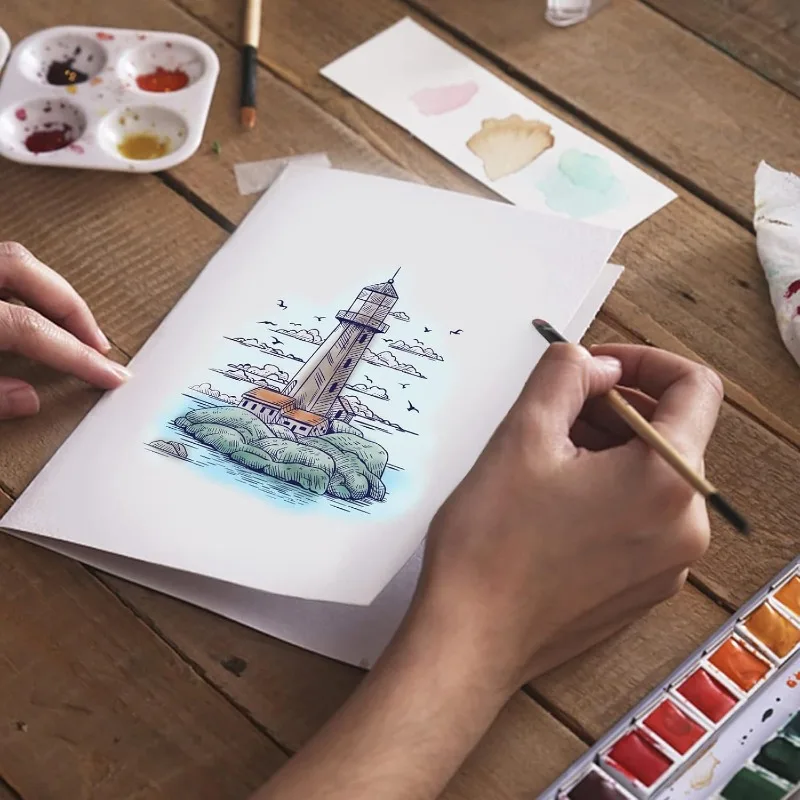 Seagulls Lighthouses Clear Stamps Sailboats Silicone Stamps Wishing Words Transparent Rubber Seal 1Sheet For Card Making clear stamps clear rubber stamps