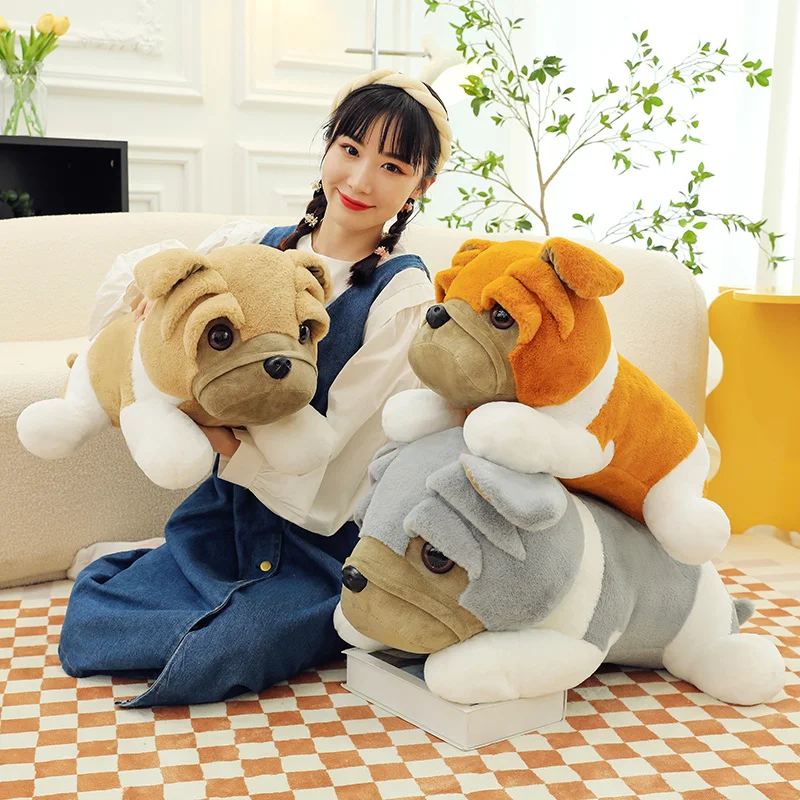 

Simulation Shar Pei Dog Plush Toy Cute Soft Stuffed Animals Stupid Puppy Plushies Throw Pillow Doll for Girls Gifts Home Decor