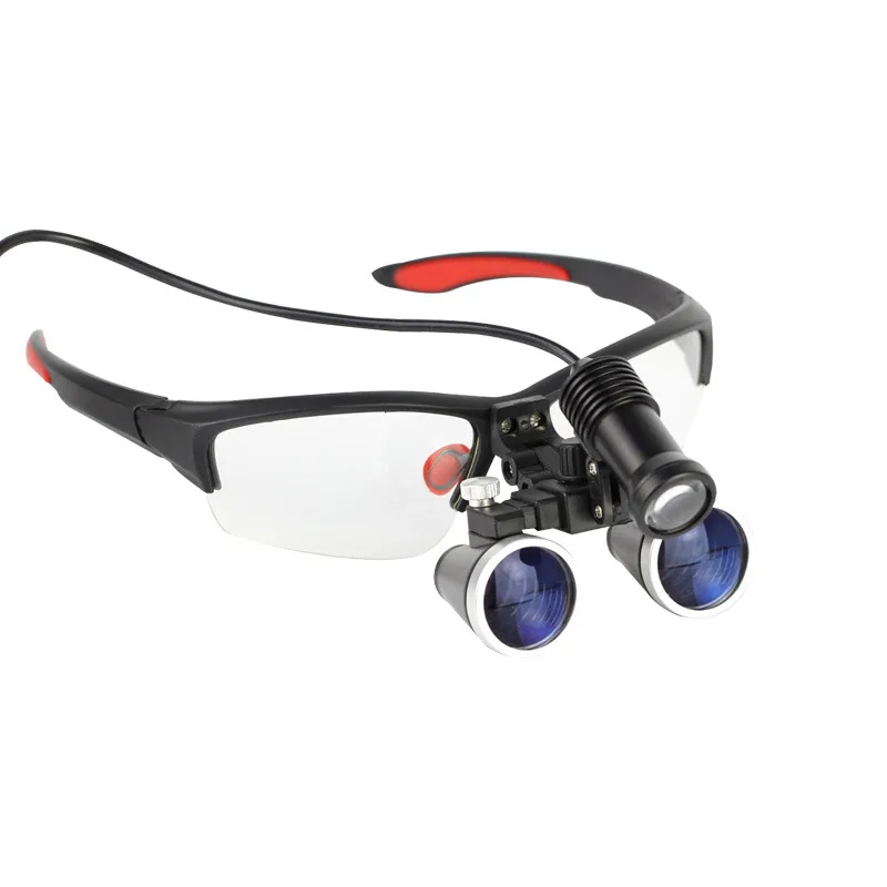 Dental Loupes 2.5/3.5x Black  Magnifier Lab Medical  Magnification Binocular Magnifier Headlight Headlamp 5W Seperately