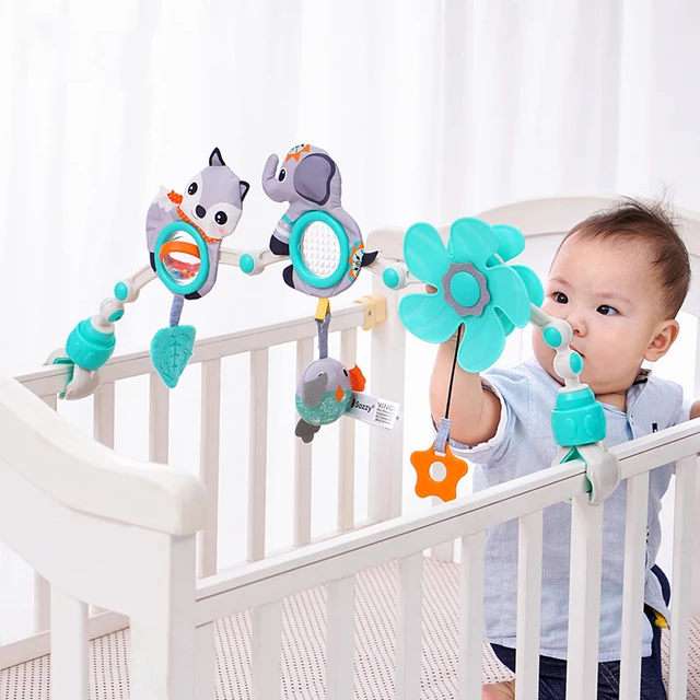 Jouet d'arc de poussette de bébé à clipser, jouets mentaires