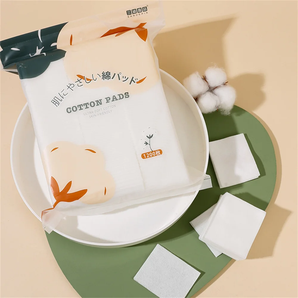 1200pcs/set Disposable Makeup Cotton Wipes Soft Makeup Remover Pads Ultrathin Facial Cleansing Paper Wipe Make Up Tool