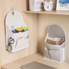 Fabric Hanging Storage Bag for Dormitory Wall Mounted Wall Door Bags Dual-Pocket Side Mesh Organizer Book Magazine Phone Holder 4