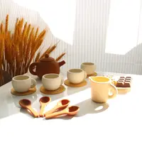 Silicone Afternoon Tea Set Toy Pretend Play Food Learning Role Play Game Early Educational Toy for Toddlers Girls Boys Kids Gift 2