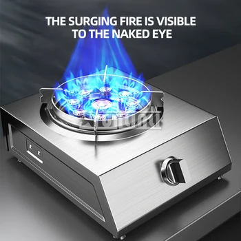 Stainless Steel Gas Cooker Kitchen Single Stove Desktop Cocinas De Gas Energy-saving Flameout Protection Kuchenka Gazowa 1