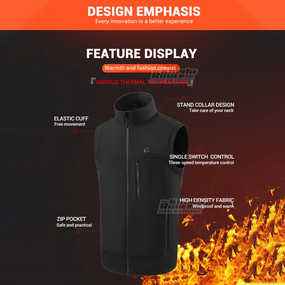 Men's 9 Area Heating Jacket USB Winter Outdoor Electric Heating Jacket Warm Clothing Motorcycle Jackets
