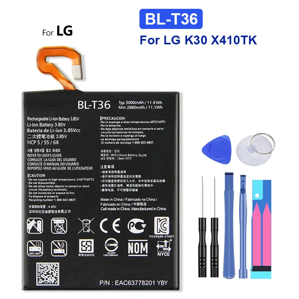 Bl-T36 3000Mah Batteria Per Lg Per Harmony 2 K11-2018 K30 K11 Plus 2018 L413Dl X410 X410E L S X Tk K10 2018